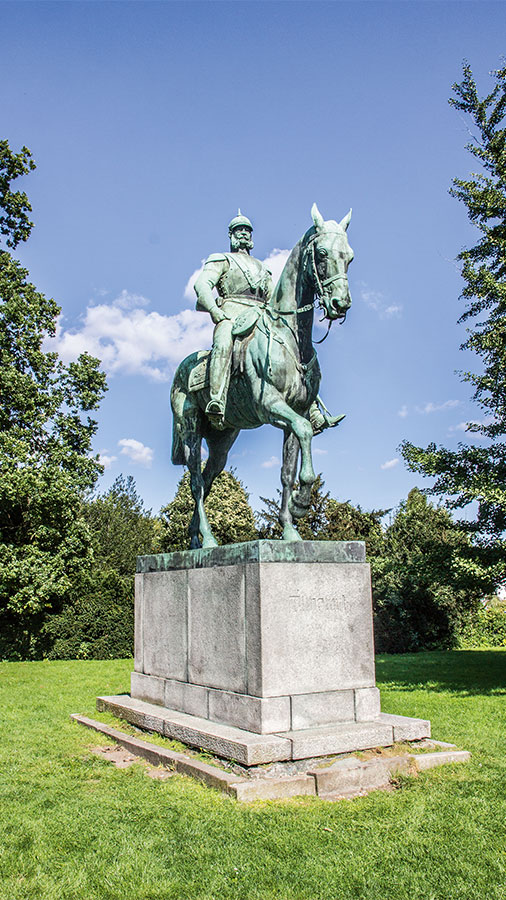 Das Reiterdenkmal von Wilhelm I. in Lübeck.
