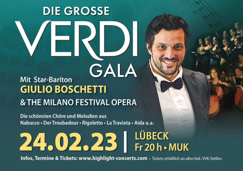 Werbebanner der großen Verdi-Gala