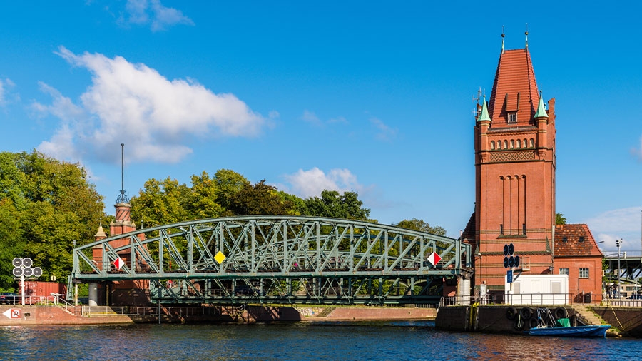 Die Hubbrücke an der Untertrave in Lübeck.