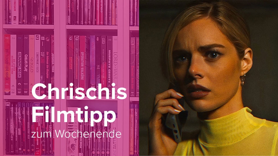 Chrischis Filmtipp Layout mit einer blonden telefonierenden Frau.