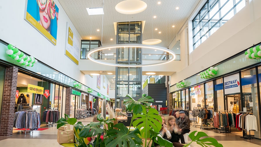 Eine Aufnahme des Campus Einkaufscenter von innen.