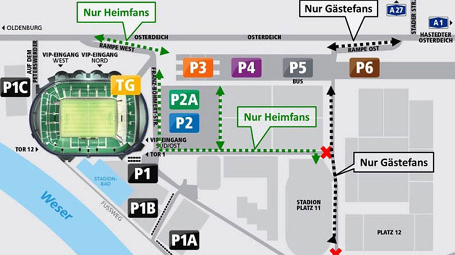 Ein Map des Stadion Werder Bremen II
