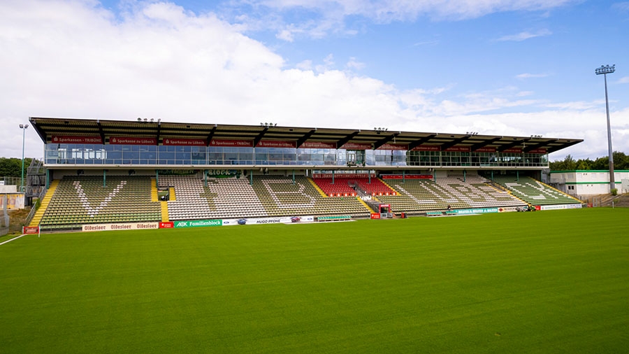 Das Stadion an der Lohmühle, Sitz des VfB Lübeck.