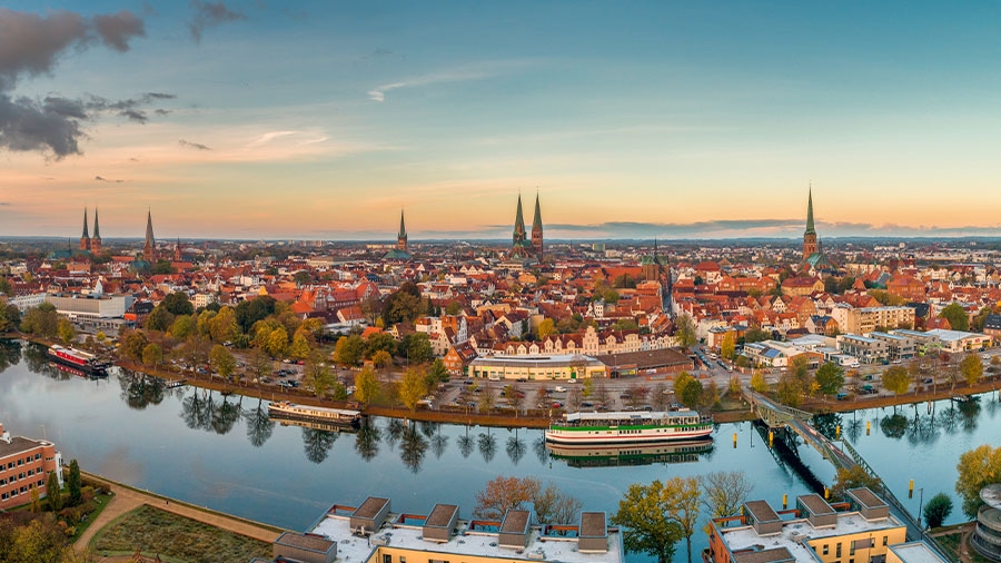 Aussicht auf die 7 sieben Türme in Lübeck