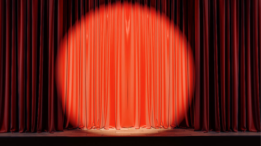 Theatervorhang auf einer Bühne