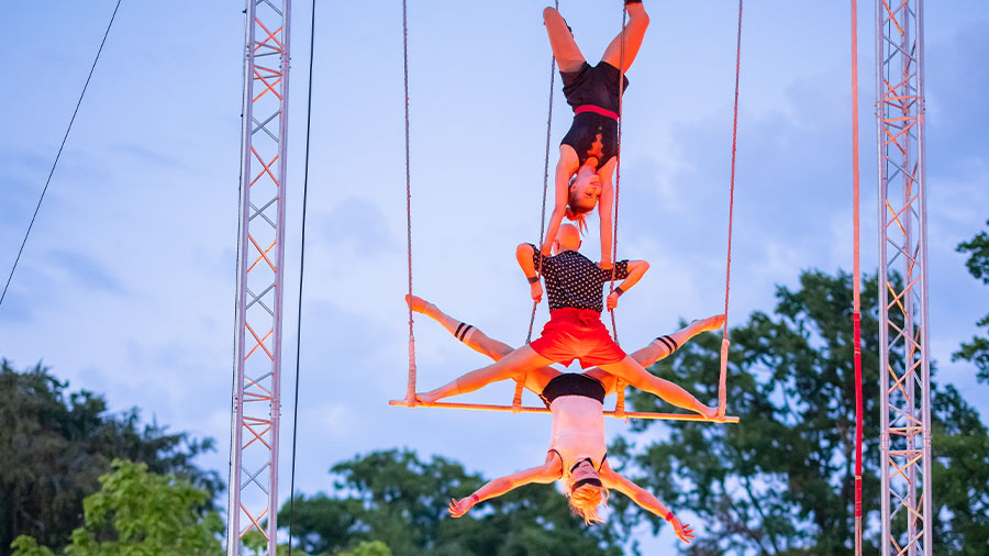 Foto einer Show auf dem Straßenkunst Festival