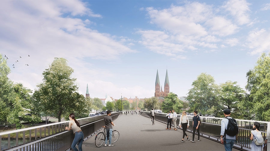 Visualisierung der Stadtteilbrücke